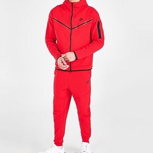 Red Nike tech suit
